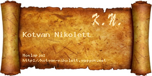 Kotvan Nikolett névjegykártya