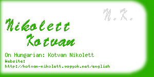 nikolett kotvan business card